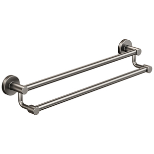 304不锈钢毛巾架加厚卫生间浴巾杆枪灰浴室壁挂单双杆免打孔架子