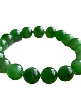 麟又 支持复检 和田玉新疆且末山料晴水色10mm圆珠手链手串包邮