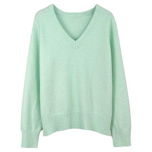 赵今麦同款绿色针织衫骄阳似我聂曦光秋冬高级感明星内搭毛衣上衣