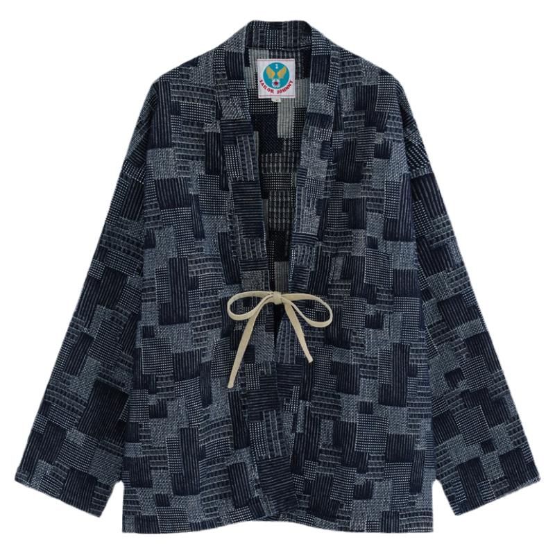SAILOR JOHNNY水洗丹宁牛仔格子道袍汉服日系kimono美式复古通勤