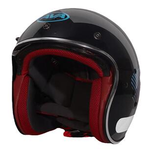 AVA GARAGE摩托车头盔经典街盔四分之三复古半盔玻璃纤维内置镜片