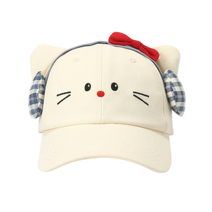 畹町音乐派对小羊帽子女带耳朵软顶棒球帽可爱造型渔夫帽萌趣盆帽