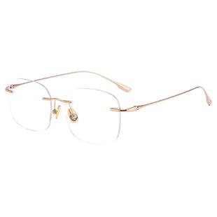 凹照型无框素颜神器眼镜框女韩版潮复古超轻御姐纯欲平光镜架男