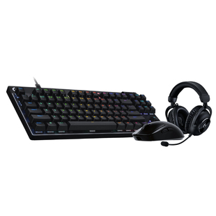 【G PRO暗夜战神电竞套装】罗技GPW鼠标+ProX磁轴键盘+Pro X2耳机