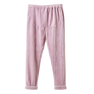 孕妇睡裤暖暖裤秋冬季托腹外穿宽松加绒加厚睡衣法兰珊瑚绒家居裤