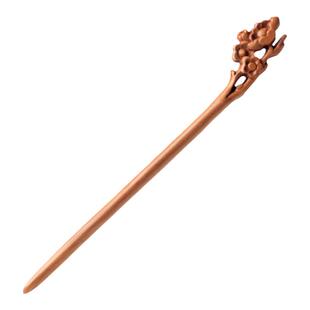 桃木古代头饰古风发簪古装宫廷盘发钗木簪子古典发饰百搭儿童发饰