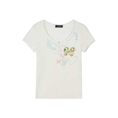 【春夏新品】Ed Hardy埃德哈迪女士亨利圆领宽松短袖T恤E1SBW250