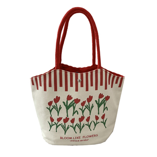 2025新款韩系可爱手提小拎包出门杂物袋通勤上班饭盒水桶包帆布包