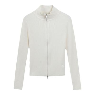 RESIMPLE简单点针织衫女立领拉链白色毛衣基础款百搭内搭1184女装