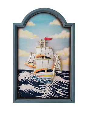 地中海浮雕画立体3D立体客厅挂画
