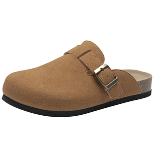 大东勃肯鞋女鞋2025夏季新款包头外穿休闲半包复古懒人半拖X0146