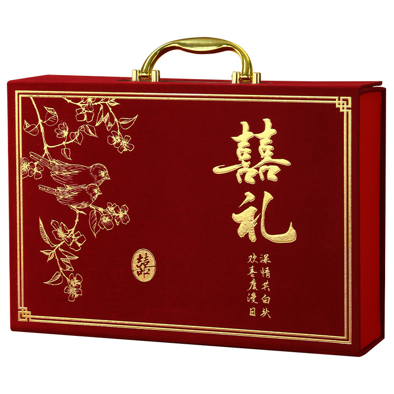 彩礼现金礼盒子订婚彩礼箱结婚专用10万20万聘金礼金箱彩礼钱盒子