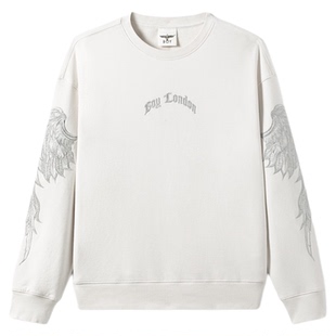 BOYLONDON春季时尚潮牌圆领套头绣花针织上衣男女同款卫衣N03056