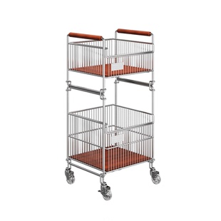 中古双层脏衣篮推车置物架浴室阳台移动洗衣脏衣篓零食玩具收纳筐