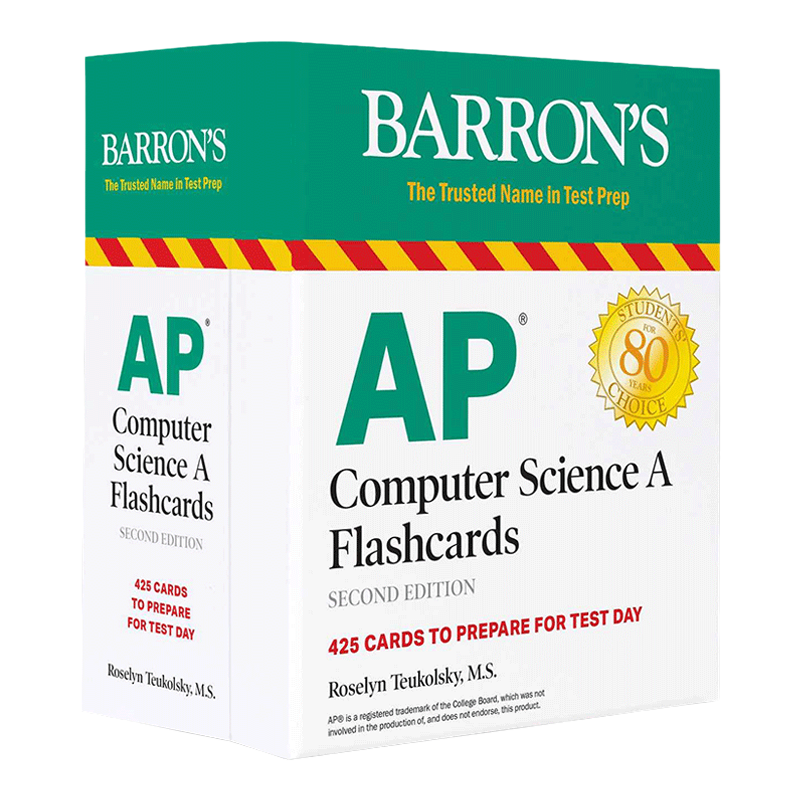 巴朗备考 美国大学预修课程AP 计算机科学A卡片 第二版 英文原版 AP Computer Science A Flashcards 英文版 进口英语原版书籍