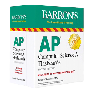 巴朗备考 美国大学预修课程AP 计算机科学A卡片 第二版 英文原版 AP Computer Science A Flashcards 英文版 进口英语原版书籍