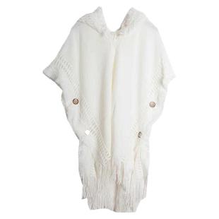 白色森系斗篷披肩百搭流苏毛衣针织衫草原旅行波西米亚披风围巾女