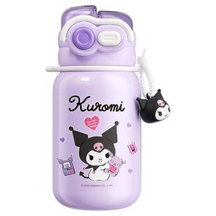 川岛屋三丽鸥保温杯水杯女新款2025高颜值儿童便携随行双饮吸管杯