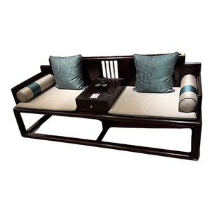 新中式乌金木罗汉床沙发现代简约客厅实木躺椅禅意罗汉榻定制家具