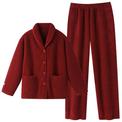 睡衣女士秋冬法兰绒长袖家居服