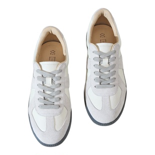 宝舒曼真皮德训鞋女2026新款春季季运动鞋厚底增高鞋板鞋软底女鞋