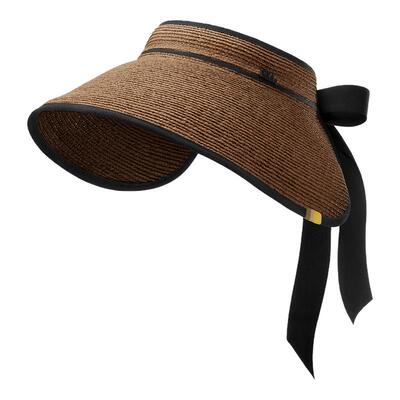 蕉下蛋卷草帽黑胶防晒UL558大檐沙滩海边法式防紫外线空顶防晒帽