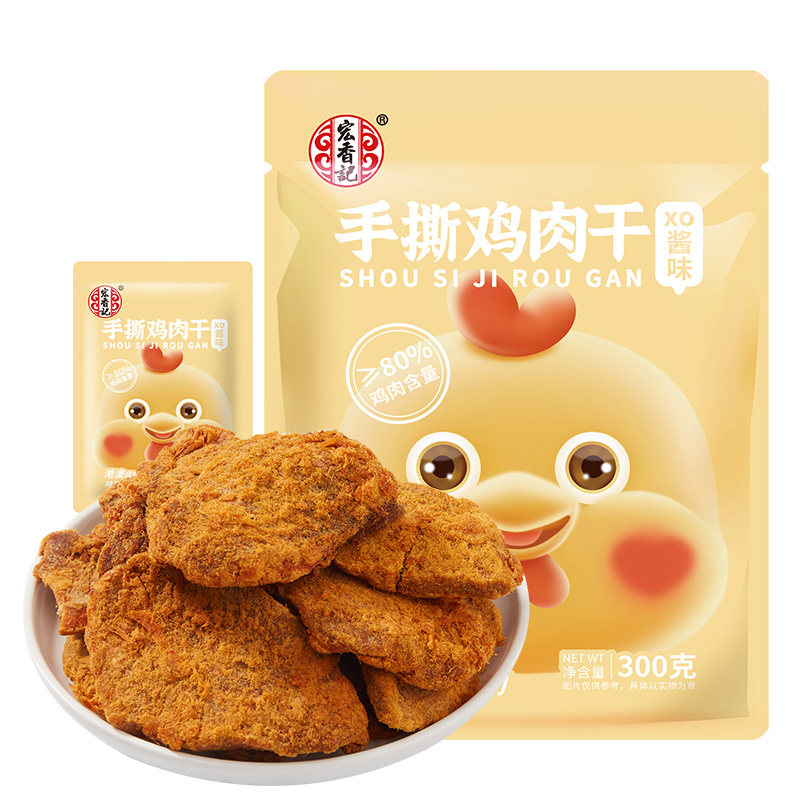 宏香记手撕XO香辣即食鸡胸肉干