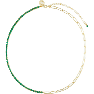 【新年礼物】CZ by Kenneth Jay Lane 女士镀金方晶锆石项链