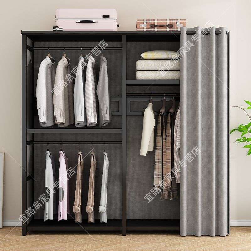 卧室家用衣帽架落地衣帽间挂衣架开放式组装组合置物架衣柜收纳