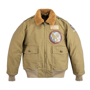 红风 B10二战飞行夹克男菌装飞行服男秋冬宽松加厚工装棉服短外套