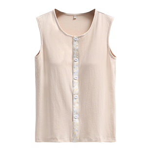 乳腺术后专用背心女前开扣放疗穿的衣服开襟带胸垫中老年内衣