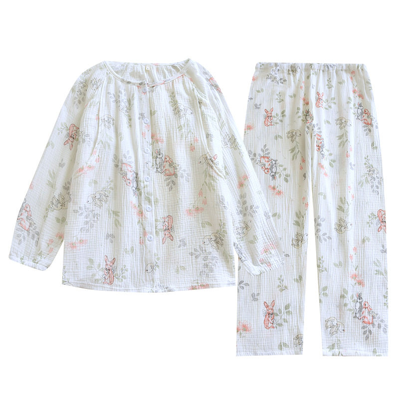 月子服夏季薄款产后棉纱孕妇睡衣