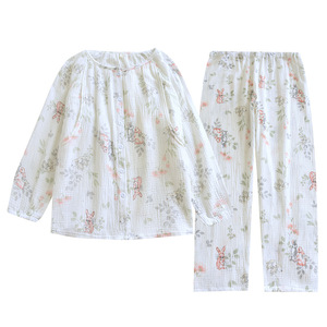 月子服夏季薄款产后棉纱孕妇睡衣