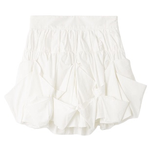 SNIDEL2025秋冬新品时尚百搭高腰压褶花苞半身裙短裙裤SWFP255098