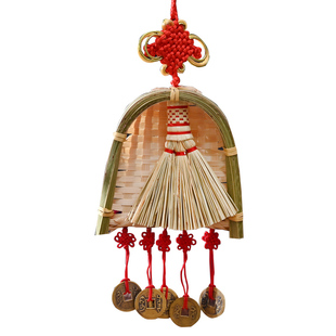 乔迁之喜新居入宅门上簸箕扫把挂件新房搬家仪式装饰布置用品大全