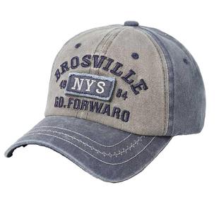 新款牛仔帽男士帽子水洗做旧刺绣鸭舌户外时尚个性棒球运动帽男款