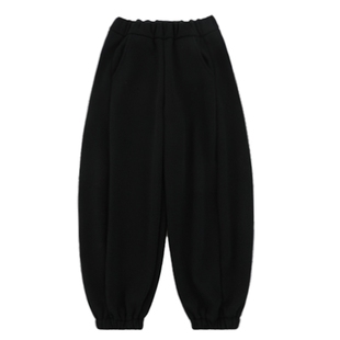 oddtails男童加绒卫裤儿童宽松运动裤2025新款男孩收口防风保暖裤