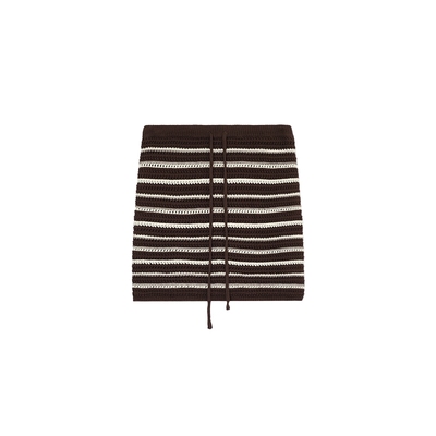 CONCISE-WHITE简白条纹针织半裙