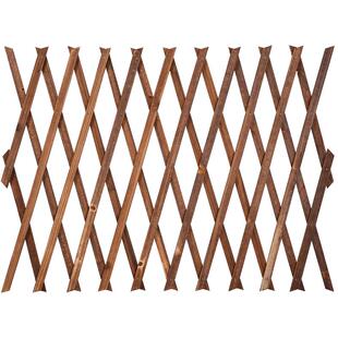 户外伸缩碳化木栅栏围栏庭院花园篱笆爬藤架墙面装饰实木网格花架