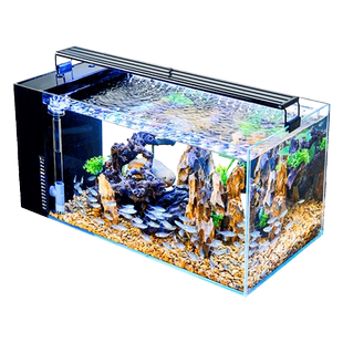 客厅鱼缸过滤制氧一体机2025新款免换水自循环生态超白玻璃缸侧滤