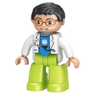 大颗粒积木配件小人仔角色扮演公仔家庭人物警察人偶儿童拼装玩具