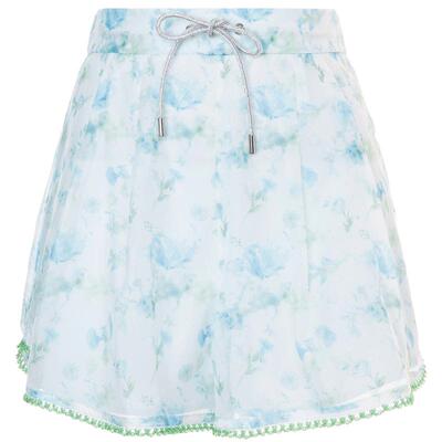 【奥莱】MAXRIENY浪漫法式复古感浅蓝碎花阔腿短裤高腰小裤子