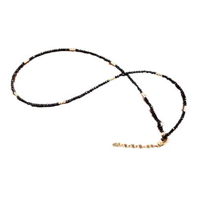 时尚气质黑色尖晶石项链锁骨链