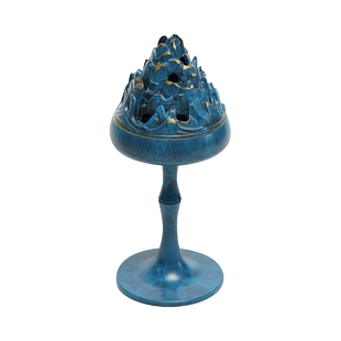 普云云山间博山炉家用室内黄铜烧蓝盘香线香篆香炉中式香薰摆件纯