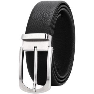 ELLE HOMME新款针扣腰带男真皮商务休闲不锈钢扣牛皮皮带男裤带潮
