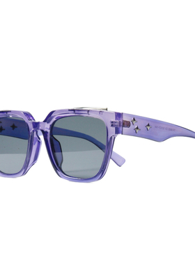 紫色框方形偏光墨镜UV400