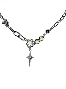 yyds甜酷拼接月光石项链