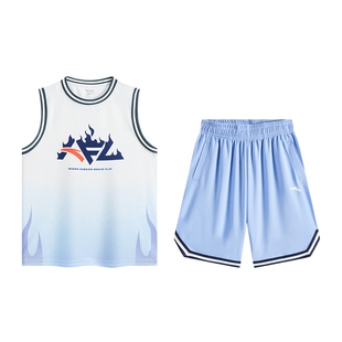 安踏男童篮球服背心套装夏2025款速干篮球训练服背心短裤运动套装