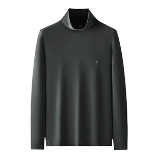 高阶新疆长绒棉打底衫 舒适柔软秋冬男士纯色百搭修身高领长袖T恤