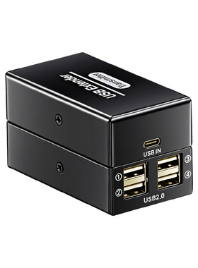 捷幂4口USB2.0网线延长器50米